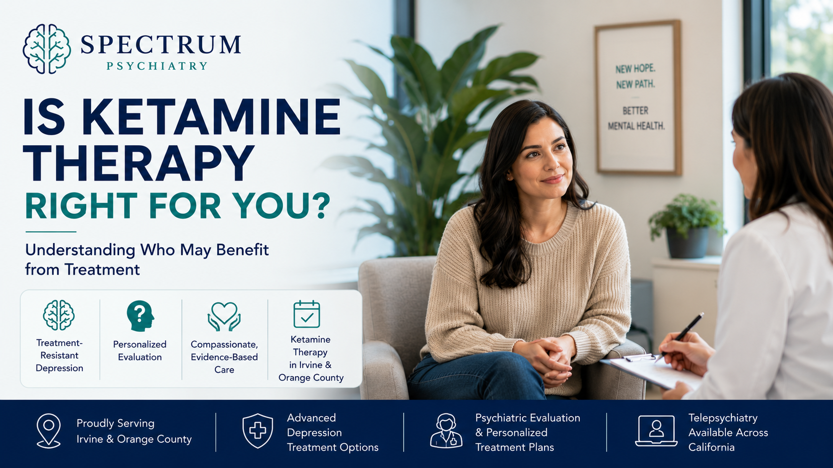 Ketamine therapy evaluation in Irvine and Orange County