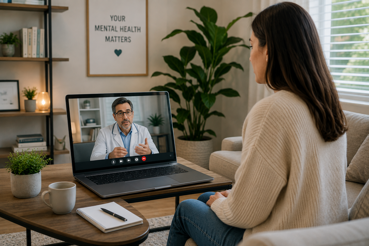 Virtual psychiatric consultation and medication-management follow-up